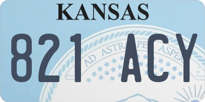 KS license plate 821ACY