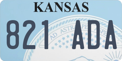 KS license plate 821ADA