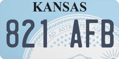 KS license plate 821AFB