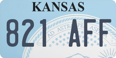 KS license plate 821AFF