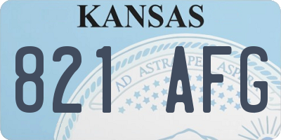KS license plate 821AFG