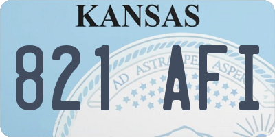 KS license plate 821AFI