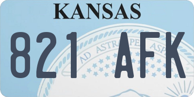 KS license plate 821AFK