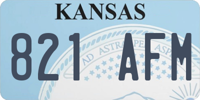 KS license plate 821AFM