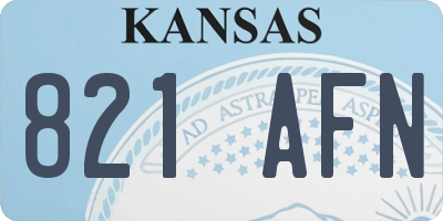 KS license plate 821AFN