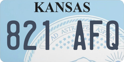 KS license plate 821AFQ