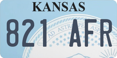 KS license plate 821AFR