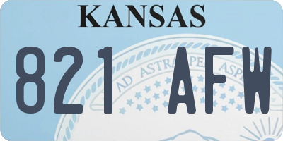 KS license plate 821AFW