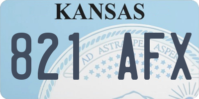 KS license plate 821AFX