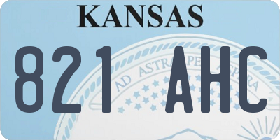 KS license plate 821AHC