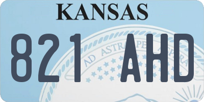 KS license plate 821AHD