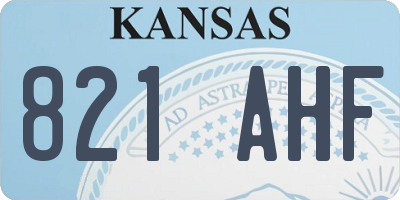 KS license plate 821AHF