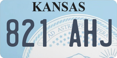KS license plate 821AHJ