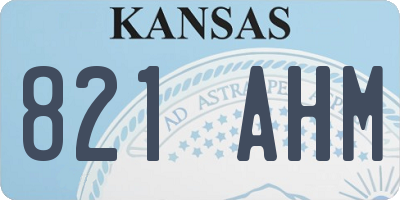 KS license plate 821AHM