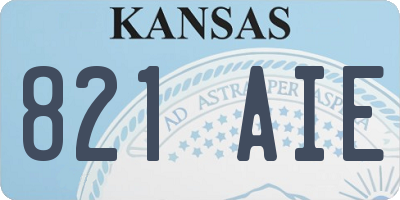 KS license plate 821AIE
