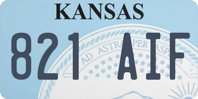 KS license plate 821AIF