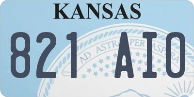 KS license plate 821AIO