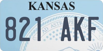 KS license plate 821AKF
