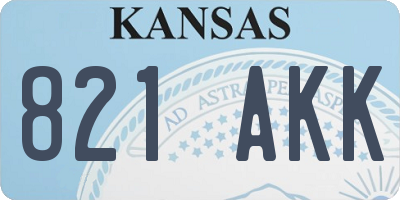 KS license plate 821AKK