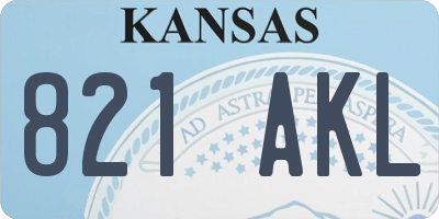 KS license plate 821AKL