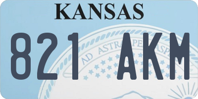 KS license plate 821AKM
