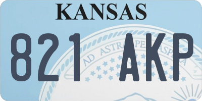 KS license plate 821AKP