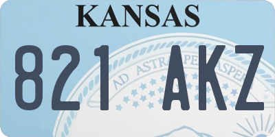 KS license plate 821AKZ