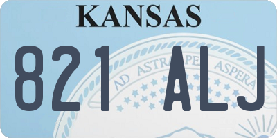 KS license plate 821ALJ