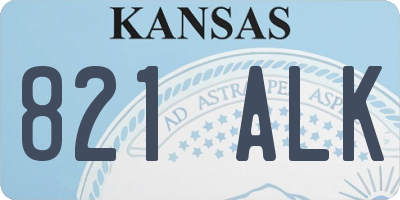 KS license plate 821ALK