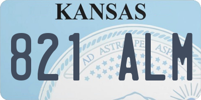 KS license plate 821ALM