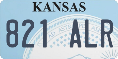 KS license plate 821ALR