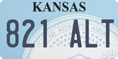 KS license plate 821ALT