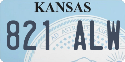 KS license plate 821ALW