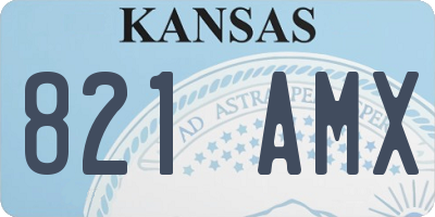 KS license plate 821AMX