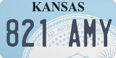 KS license plate 821AMY
