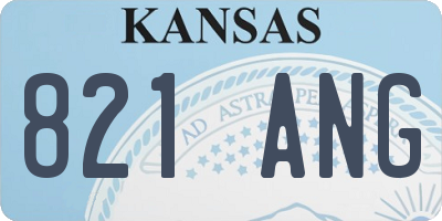 KS license plate 821ANG
