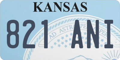KS license plate 821ANI