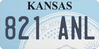 KS license plate 821ANL