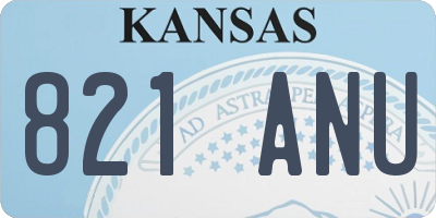 KS license plate 821ANU