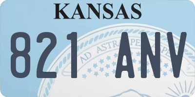 KS license plate 821ANV