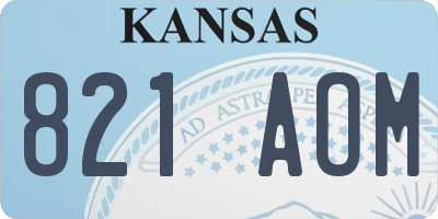 KS license plate 821AOM