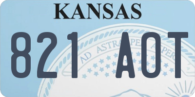 KS license plate 821AOT