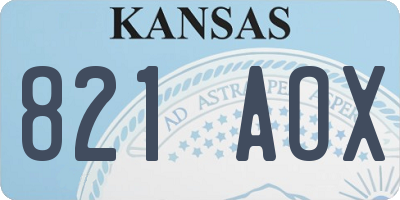 KS license plate 821AOX