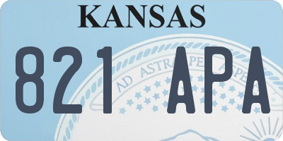 KS license plate 821APA