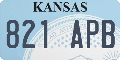 KS license plate 821APB