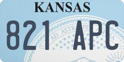 KS license plate 821APC