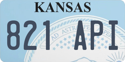 KS license plate 821API