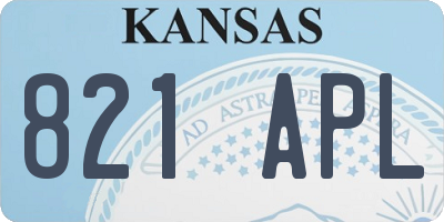 KS license plate 821APL