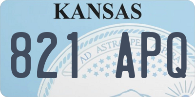 KS license plate 821APQ