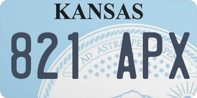 KS license plate 821APX